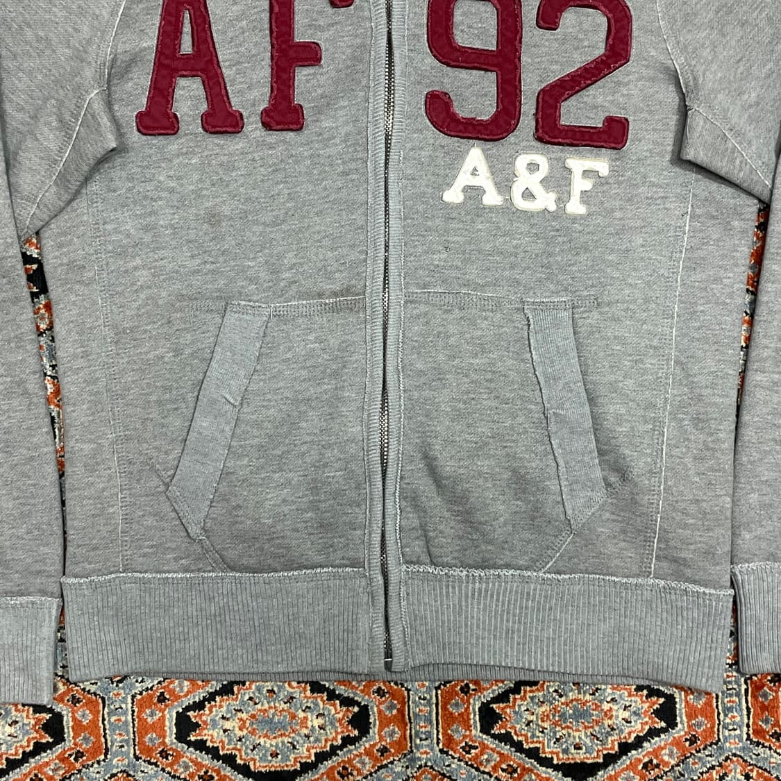 아베크롬비 A&F 그레이 기모 후드집업 자켓 남성M 상품이미지3