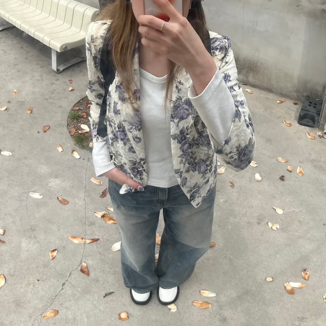 꽃무늬 레이스 블레이저 모리걸 빈티지 상품이미지1