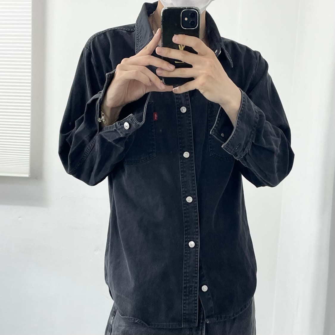 리바이스 흑청 웨스턴 데님 셔츠 상품이미지2