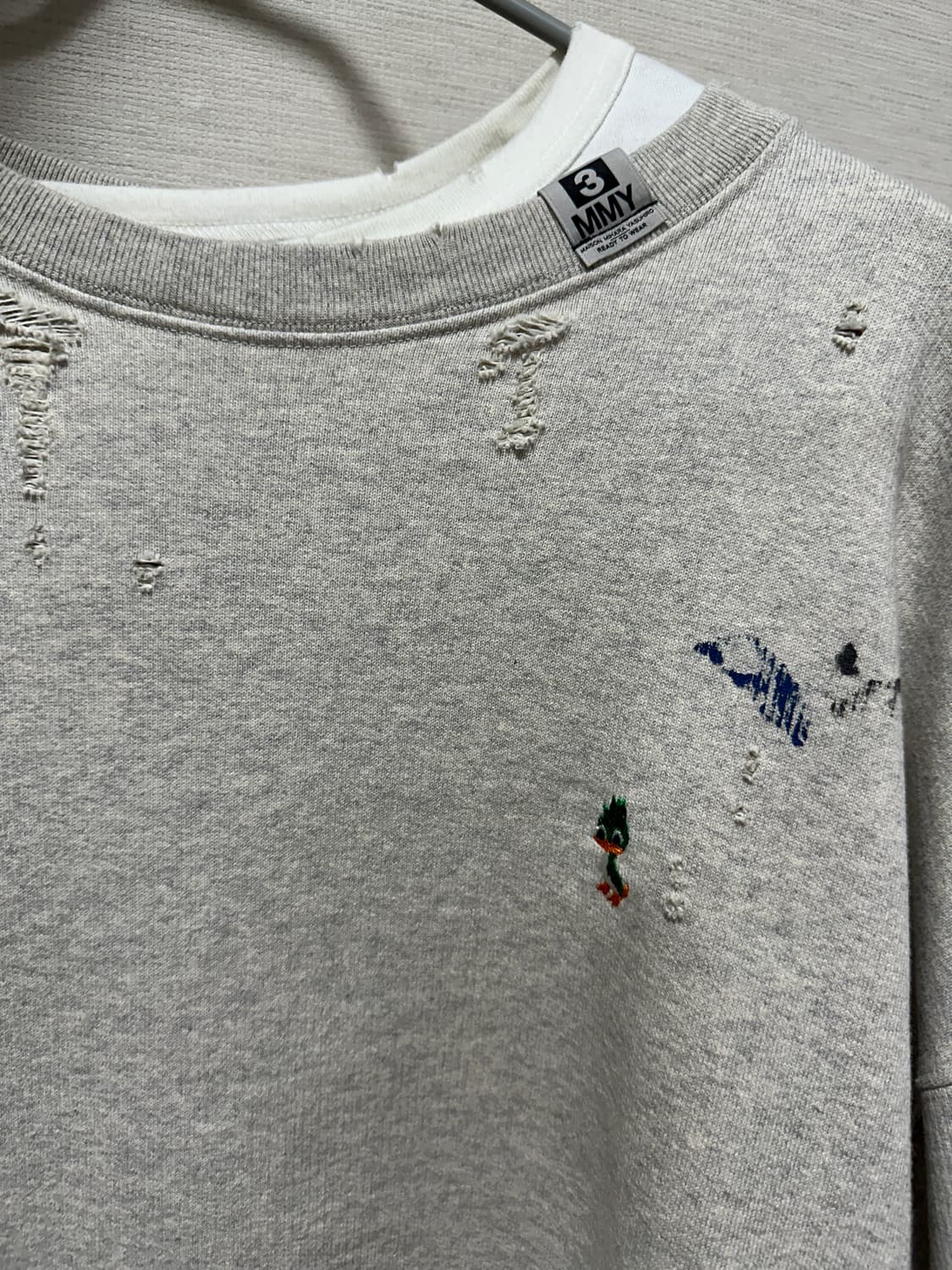 (48) 미하라야스히로 레이어드 데미지 맨투맨 상품이미지2