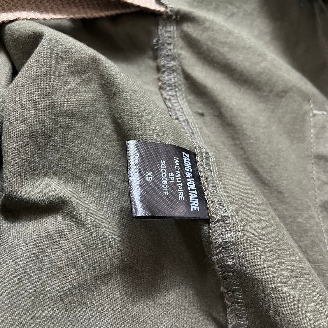 Zadig&Voltaire Pre-Owned 쟈딕 코튼 카키 자켓(XS) 상품이미지4