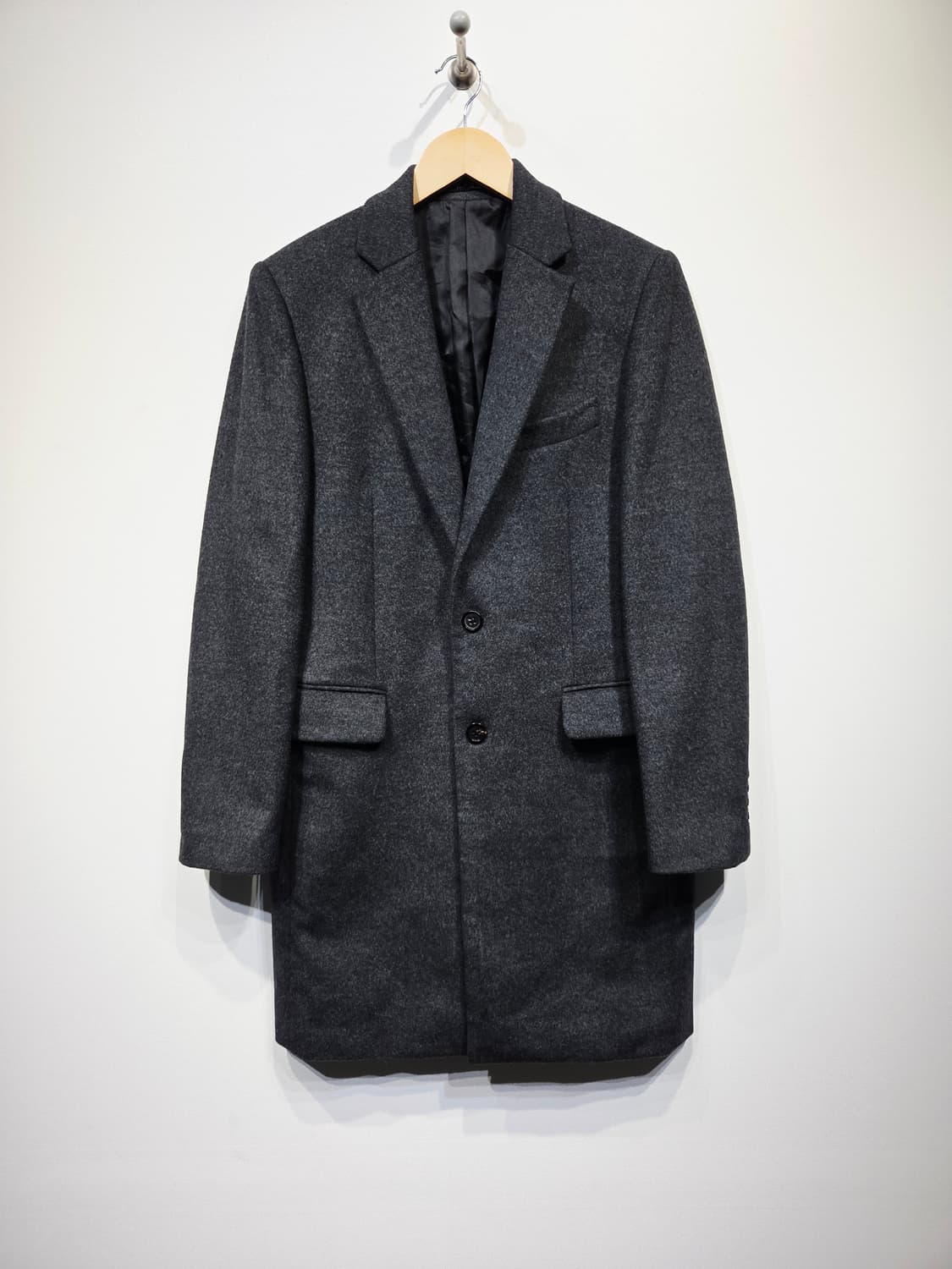 ZIO SONGZIO 지오송지오 다크그레이 싱글 울 코트 상품이미지2