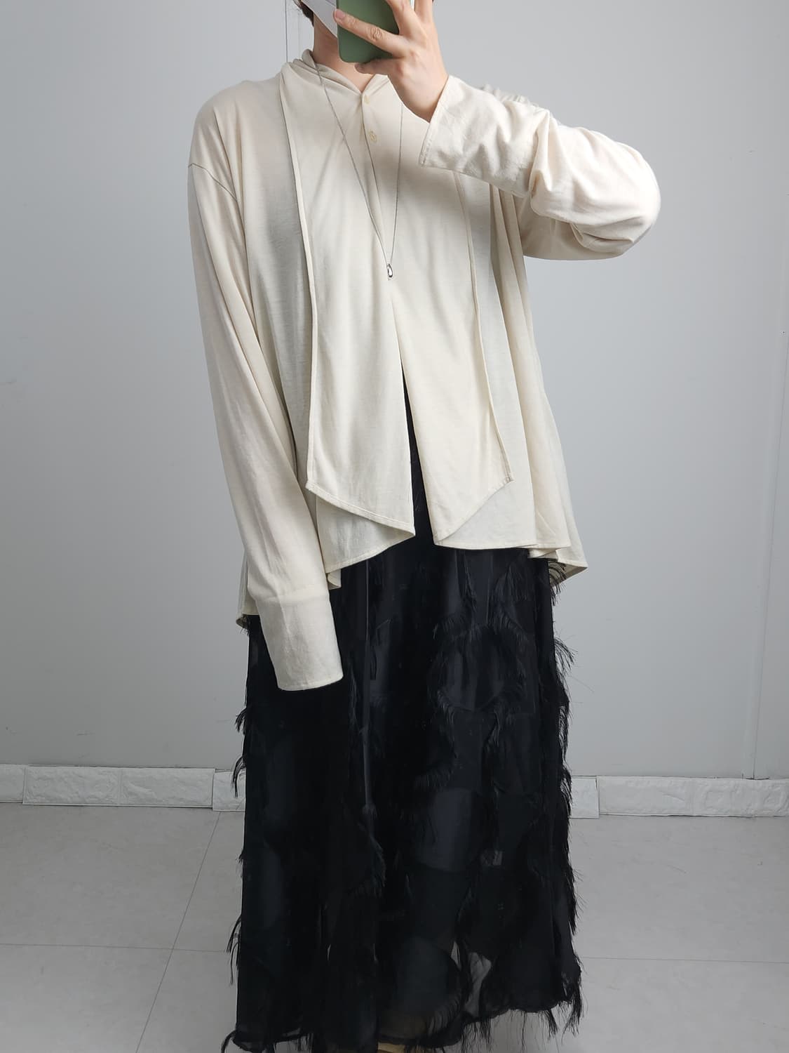 투버튼 레이스 롱 슬리브 상품이미지2