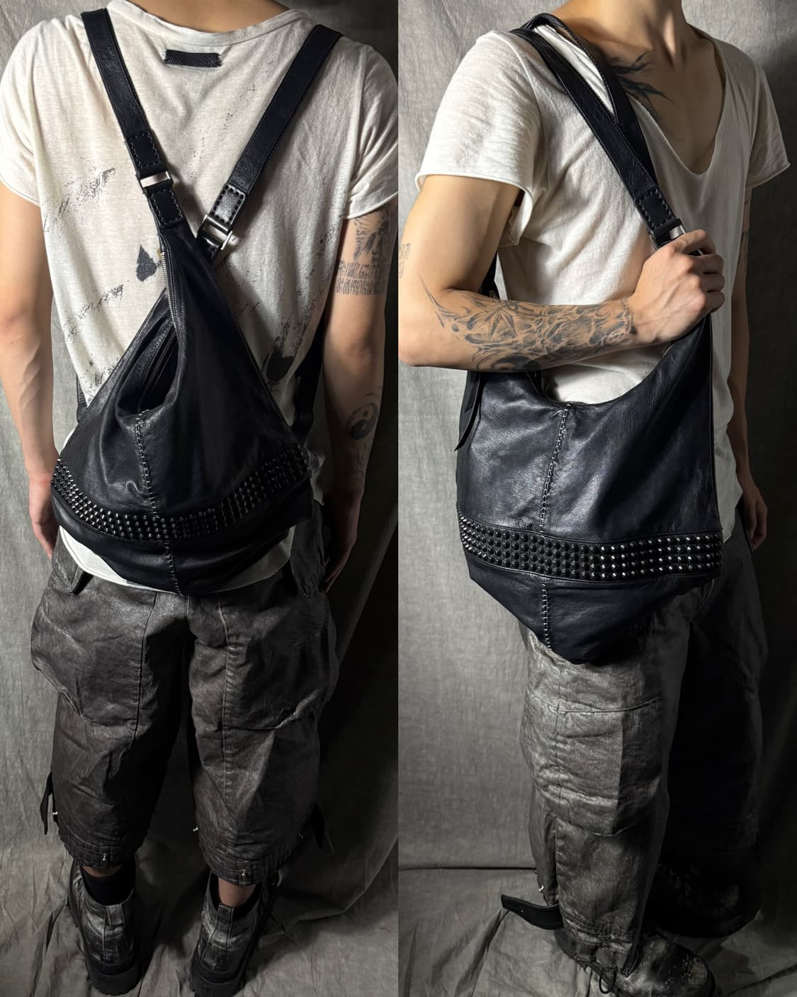 KMRii Studded Leather Backpack/Crossback 상품이미지1
