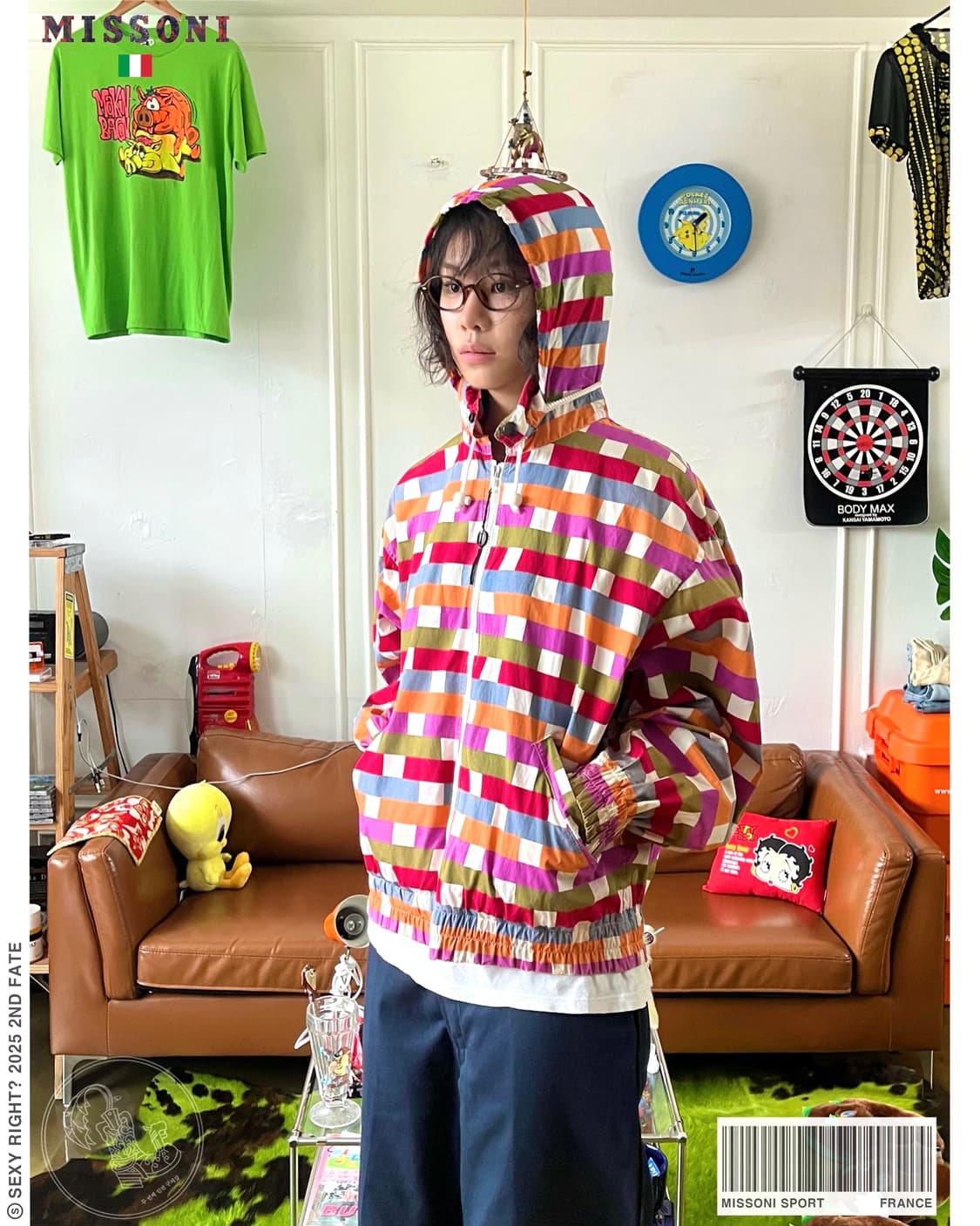 1990s MISSONI Sport Hoodie Bomber Jacket 상품이미지1