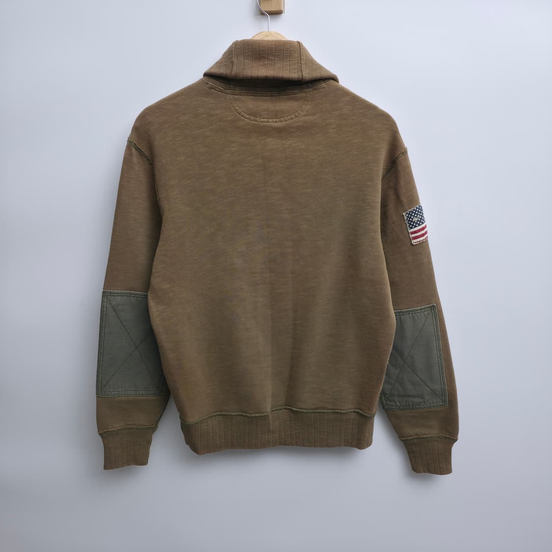 [M] 폴로 랄프로렌 성조기 숄카라 스웻셔츠 카키 상품이미지6