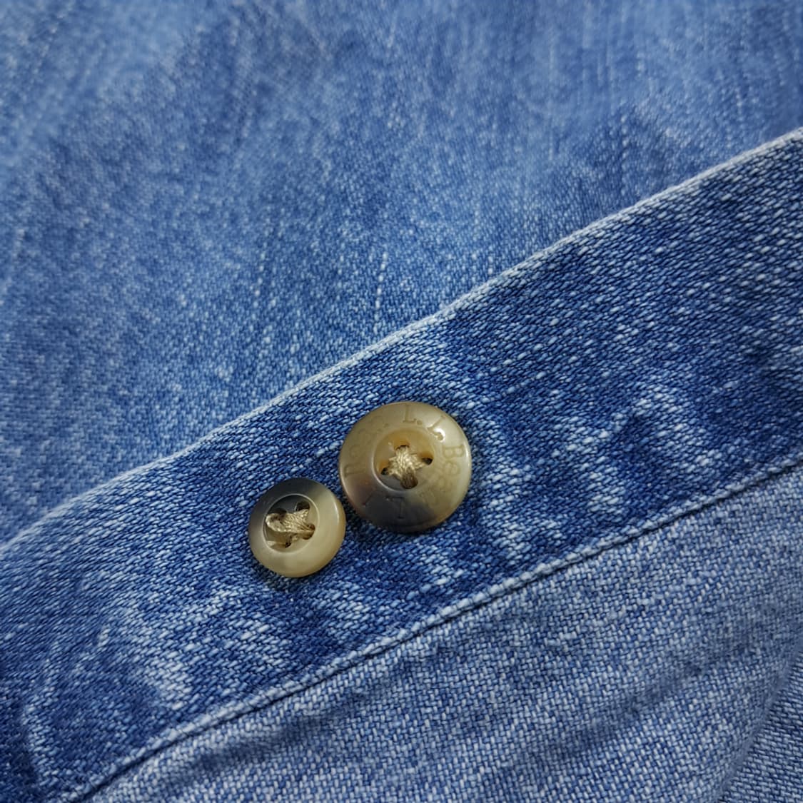 CL338 2XL 엘엘빈 90s 코튼 버튼다운 라이트블루 데님셔츠 남방 상품이미지5