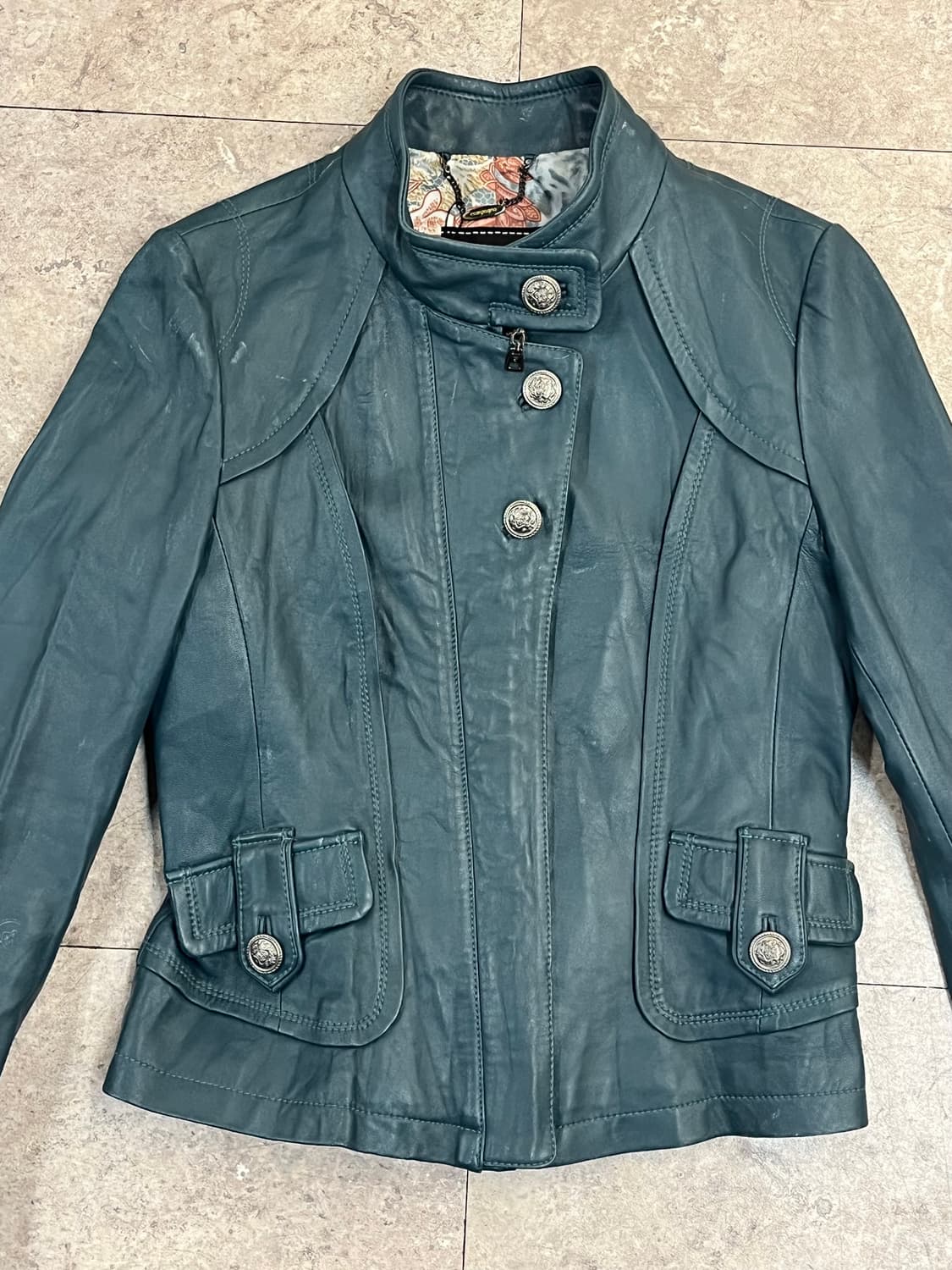 양가죽 레더 자켓 다크 그린 55 #csz3654 상품이미지5