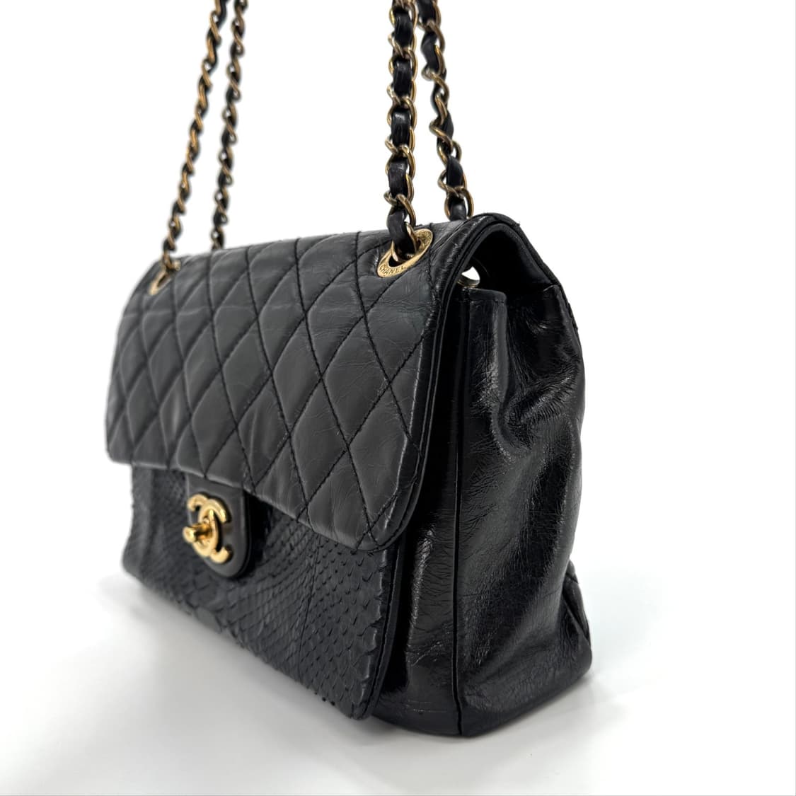 [감정완료] 샤넬 파이톤 체인 숄더백 블랙 상품이미지5