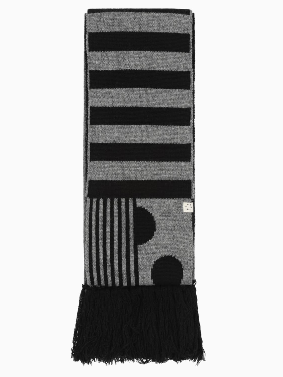 오헤시오 도트 스트라이프 머플러 차콜 상품이미지3