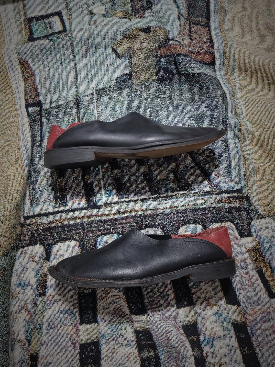 요지 야마모토 블랙 레더 플랫슈즈 상품이미지4