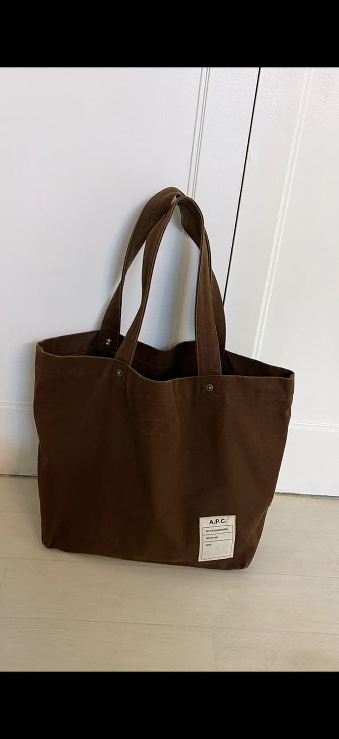 아페쎄 타이즈 캔버스 토트백 브라운 정품 상품이미지2