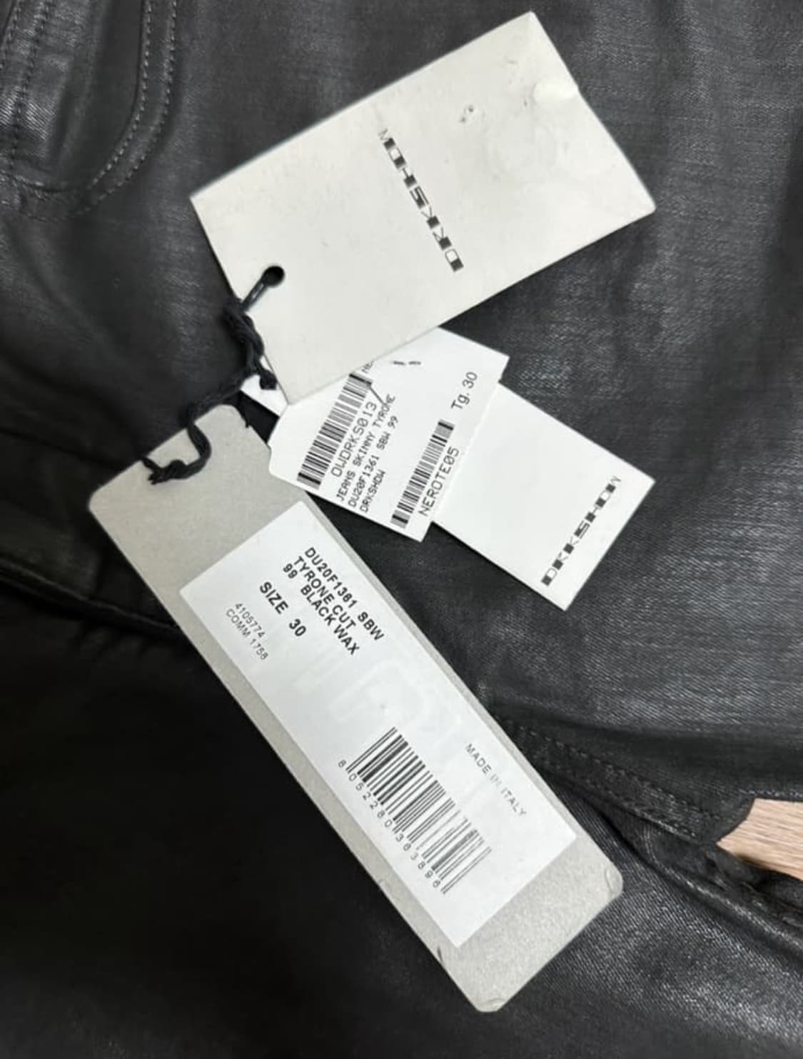 (카티 착용)릭오웬스다크쉐도우 20fw 타이론컷 왁스진 SBW 상품이미지5