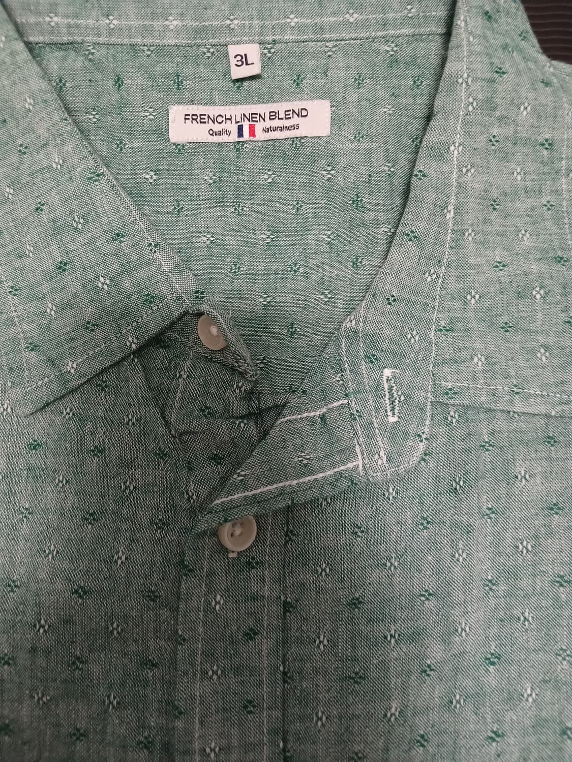 French linen blend 민트그린 반팔 셔츠 상품이미지2