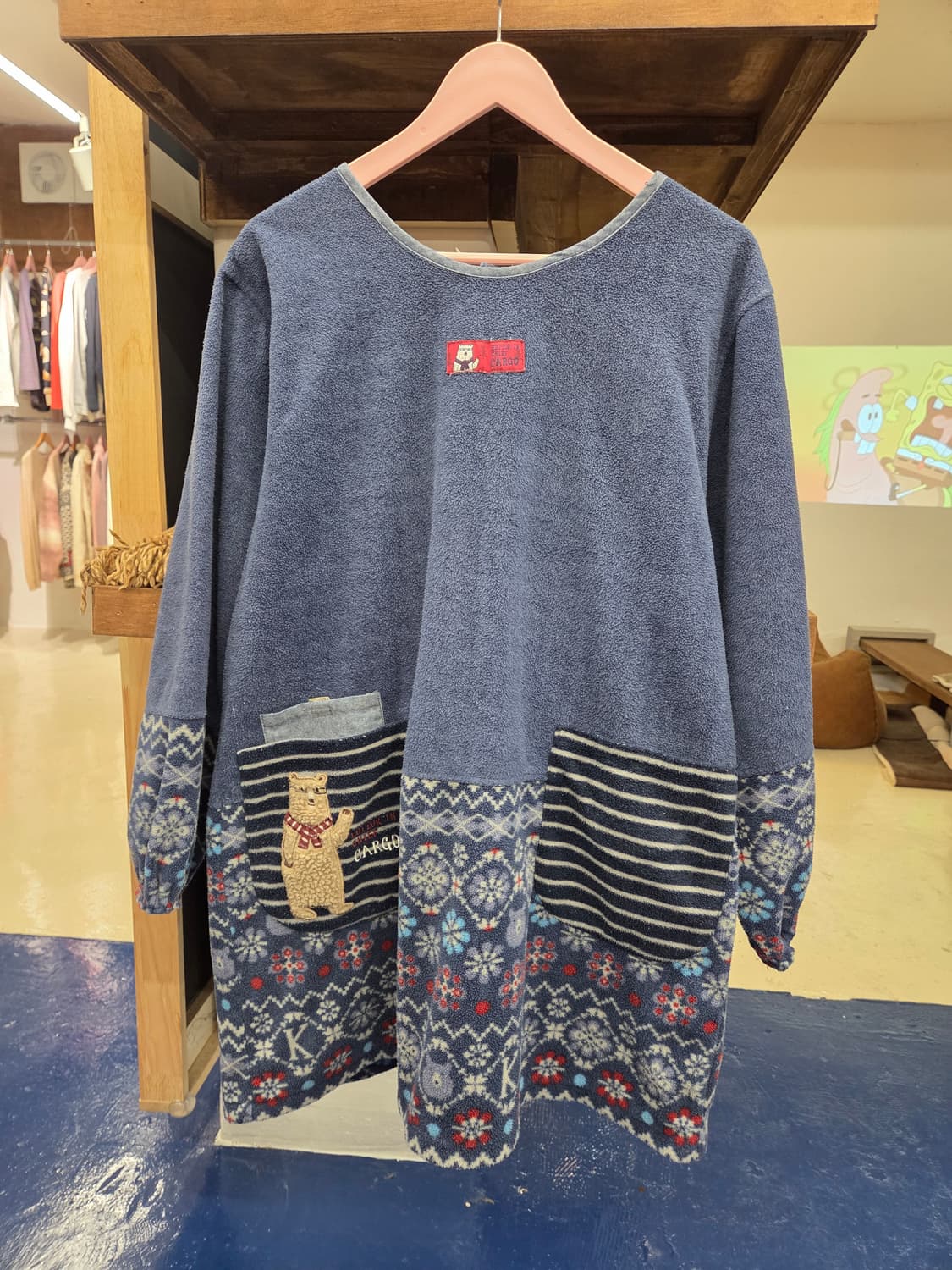 Japanese vtg hippie 플리스 가디건 상품이미지7