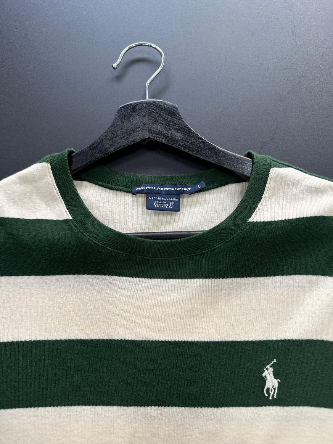 폴로랄프로렌 포니 스트라이프 반팔티 아이보리그린 상품이미지8