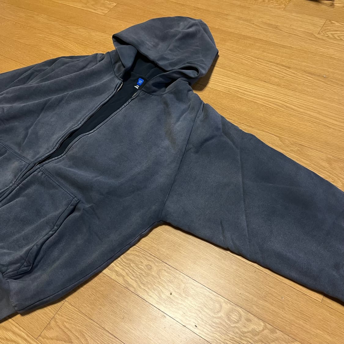 [L] 이지 갭 H14 포에틱 블랙 후드집업 상품이미지2