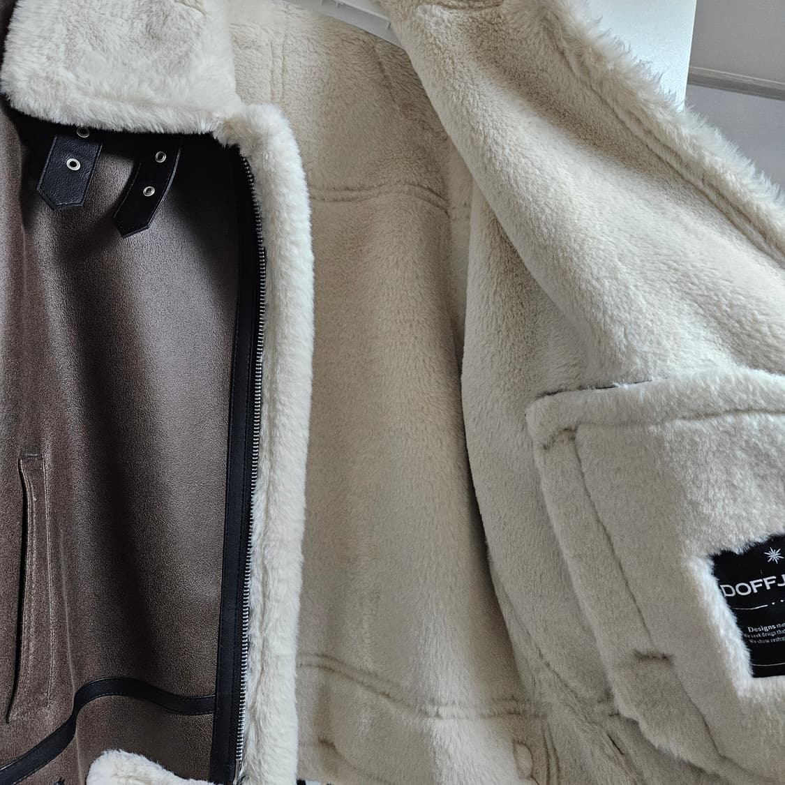 도프제이슨 무스탕 하이넥 레더 무톤 자켓 브라운 2xl xxl 상품이미지6