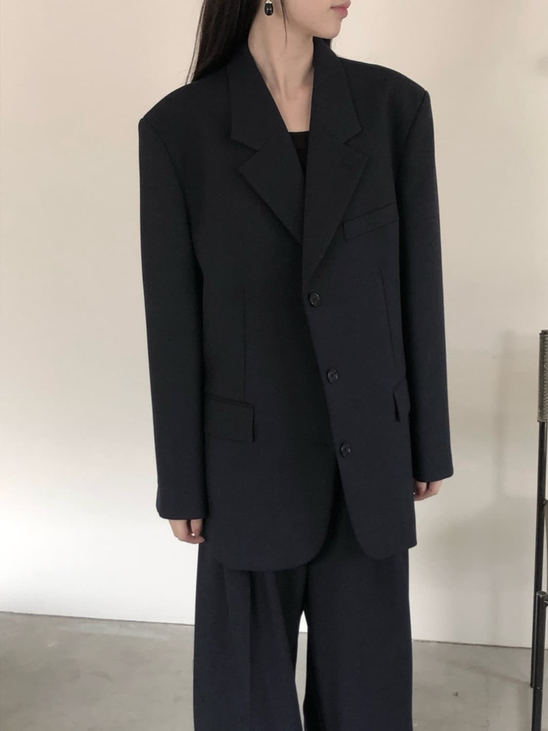 르버터LeButter 모멘토 울 오버자켓 네이비 새상품 상품이미지6