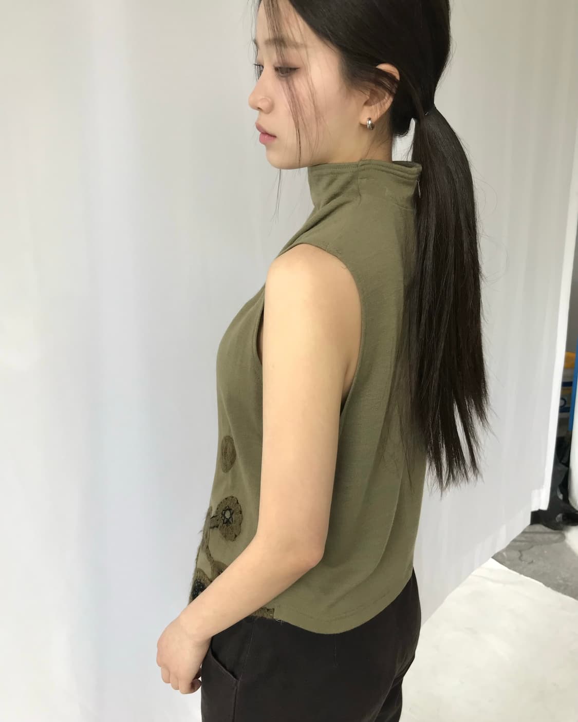 올리브 자수 나시 상품이미지6