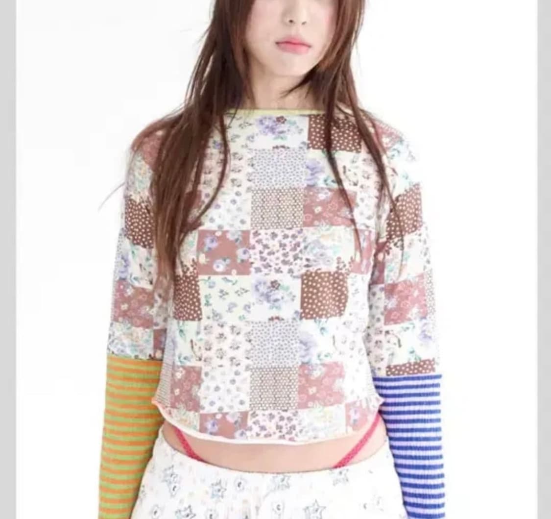 구함)) 샵페어리 ppi ppi 패치워크 탑 브라운 구해요 상품이미지1