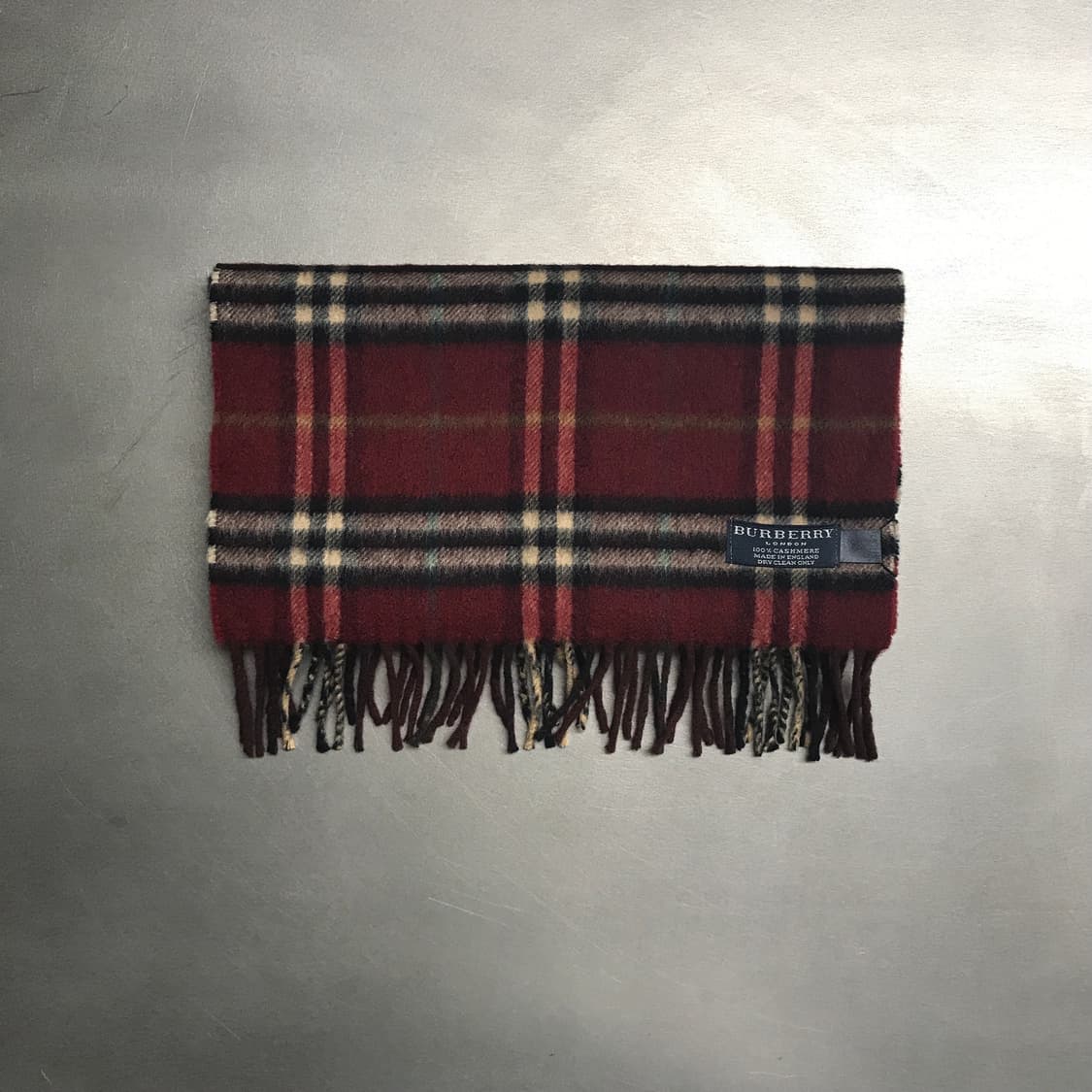 버버리 정품 캐시미어 머플러 버건디 상품이미지2