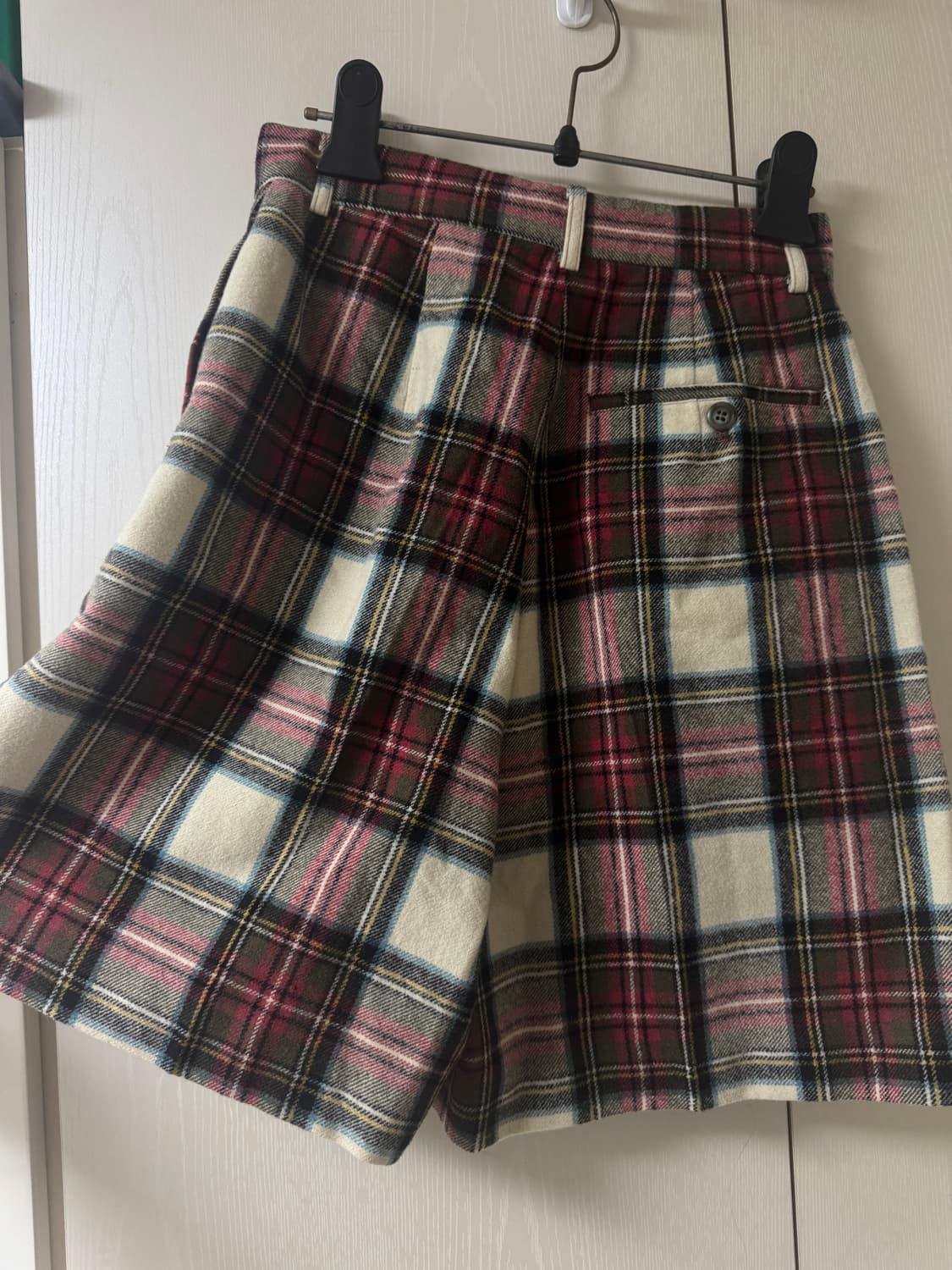 울 체크 하프 팬츠 상품이미지2