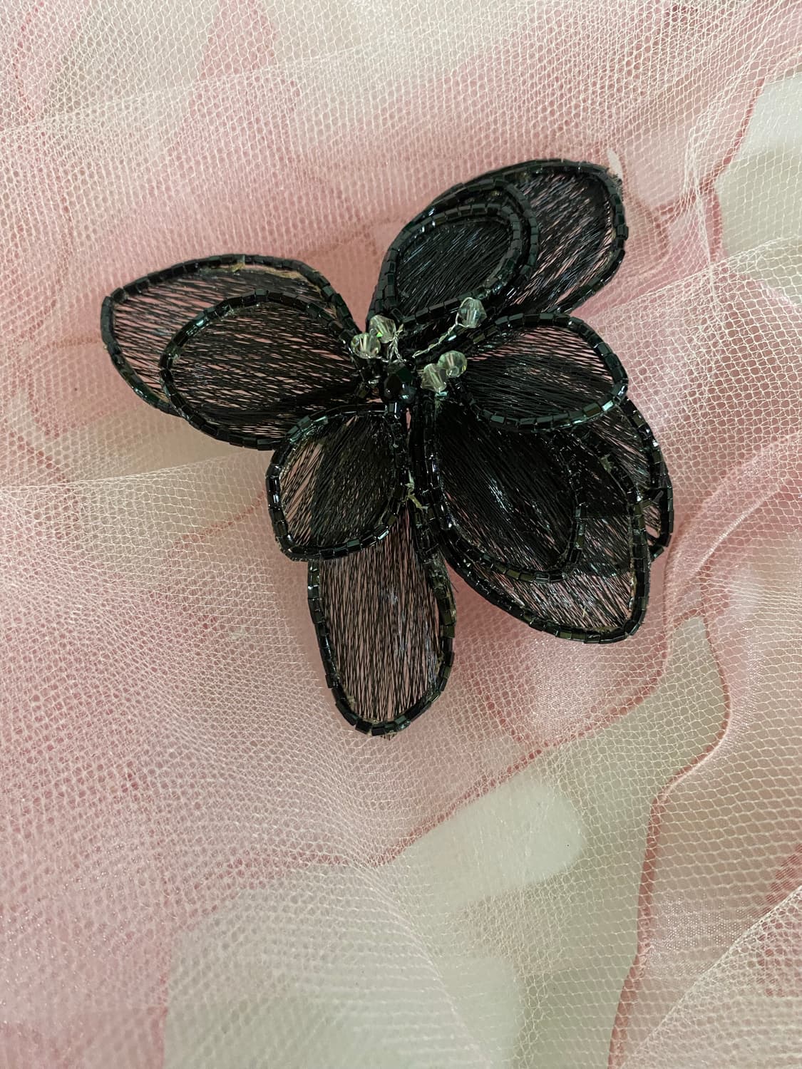 블랙 플라워 메쉬 브로치 상품이미지2