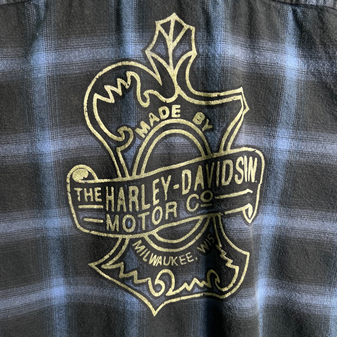 할리데이비슨 블루 체크 플란넬 셔츠 L 상품이미지9