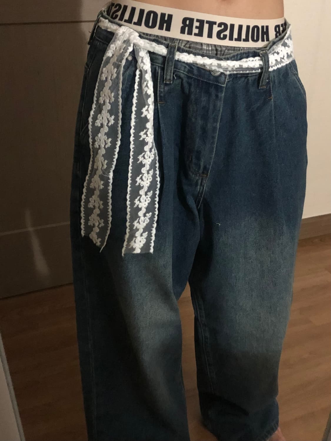 레이스 스카프 화이트/블랙 상품이미지3