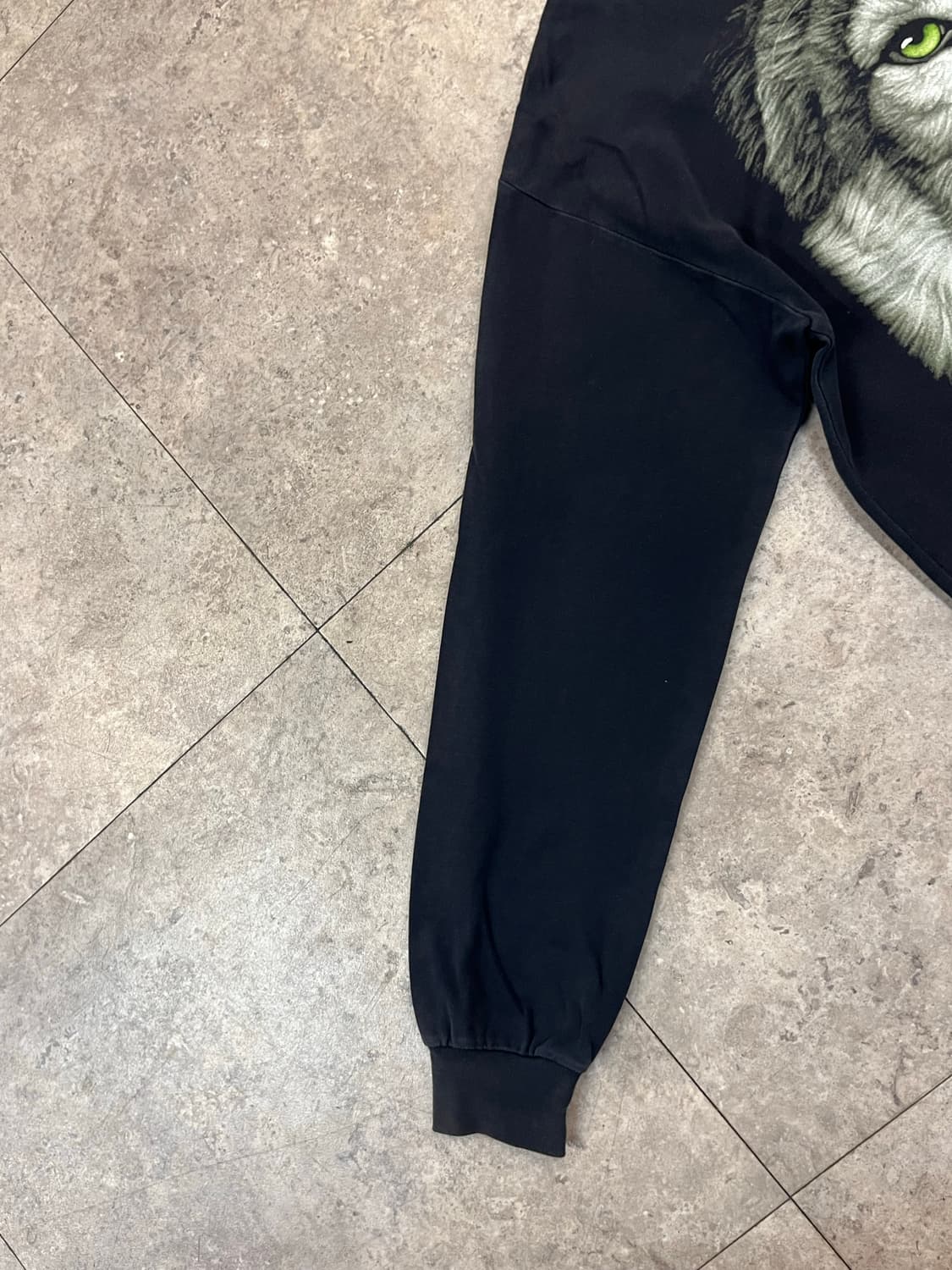 빈티지 울프 프린팅 긴팔티 블랙 XL #csz2863 상품이미지5