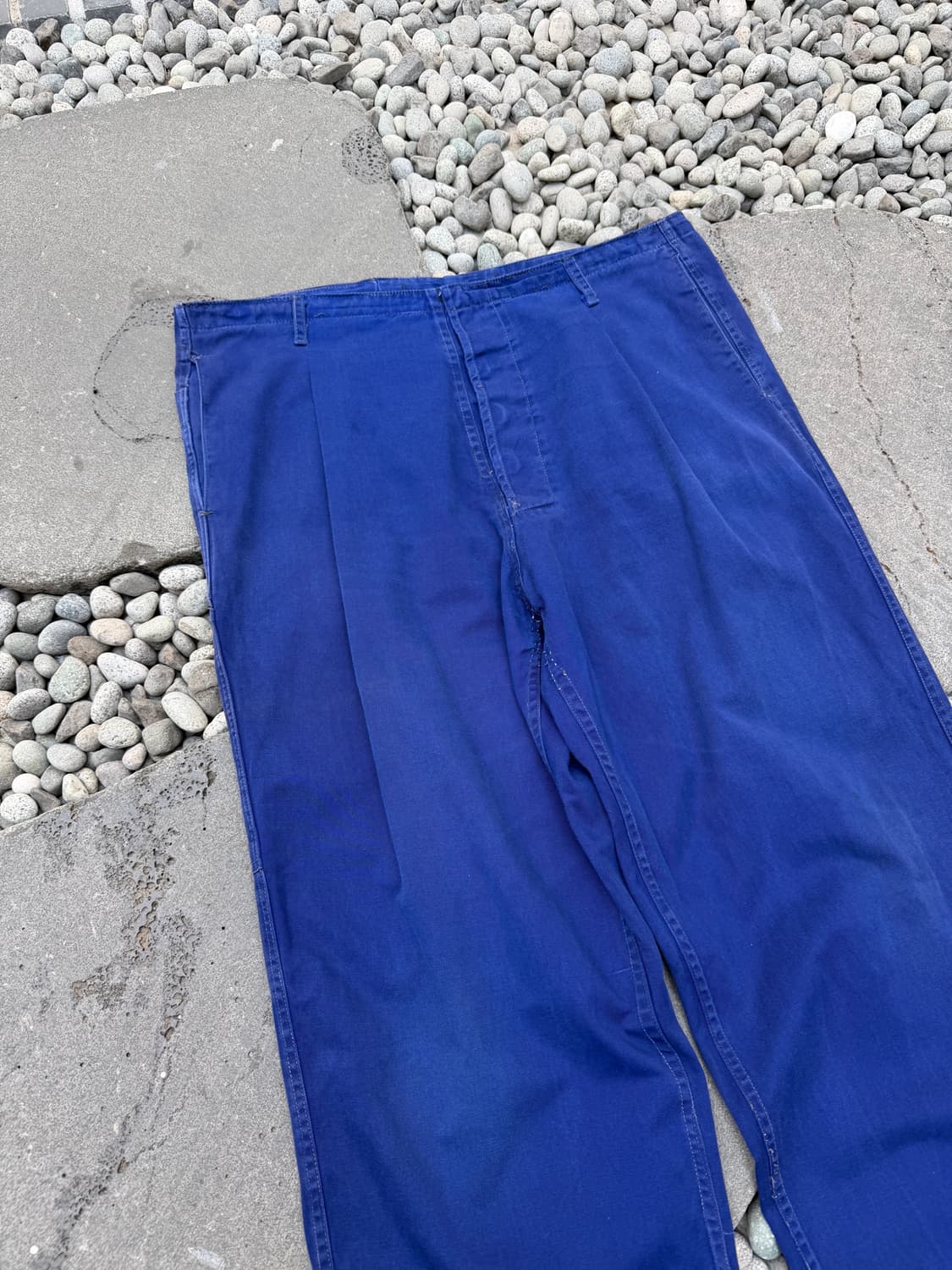 1970s FRIENDSHIP FADED NAVY 프렌치워크 와이드팬츠 상품이미지5
