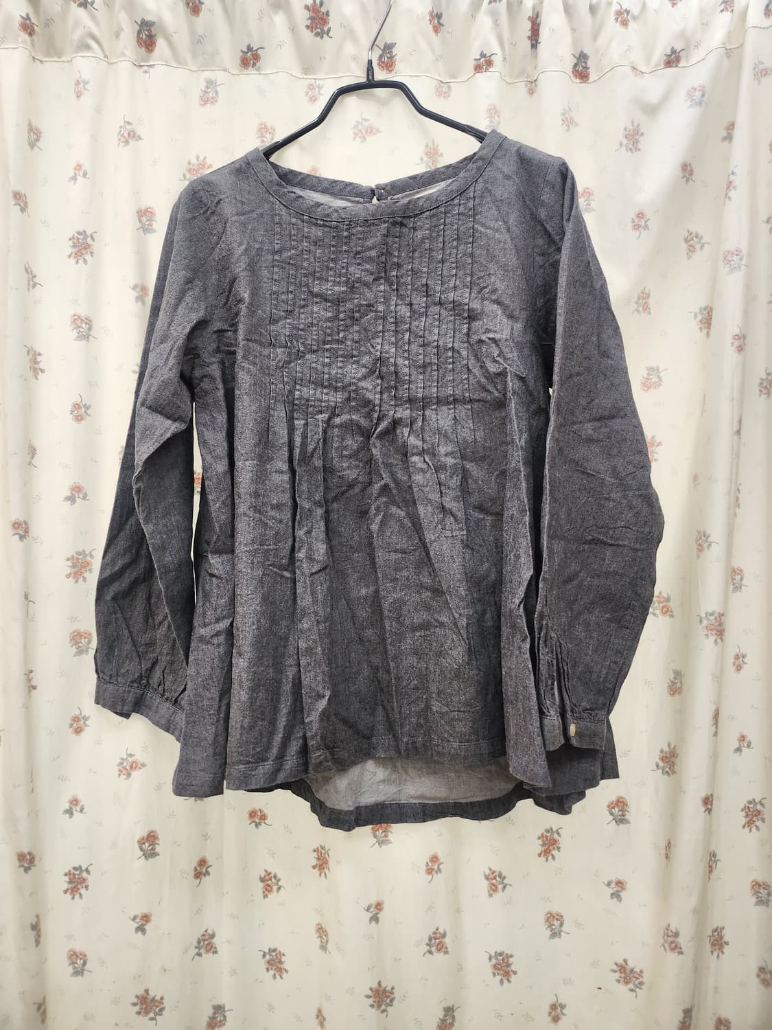 (지구샵) 회색 면블라우스 (무료나눔가능) 상품이미지1