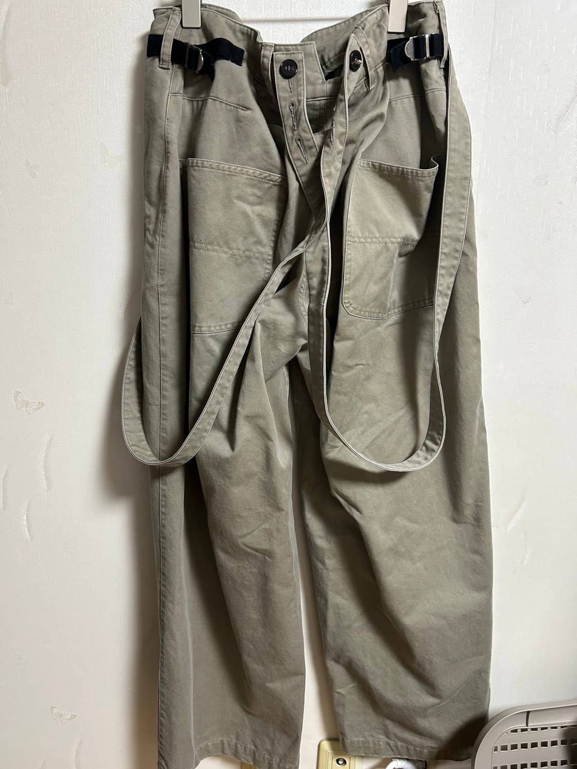폴리테루 서스펜더 팬츠 치노 베이지 1 사이즈 상품이미지3