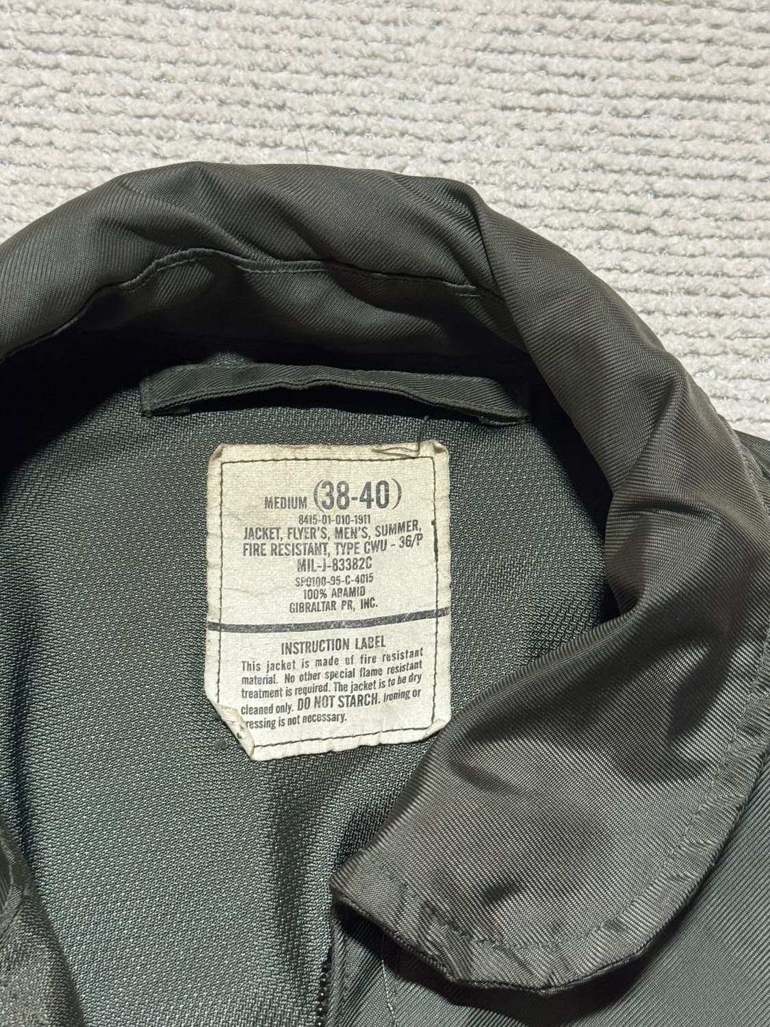 80s USA CWU-36/P 플라이트 자켓 38사이즈 상품이미지2