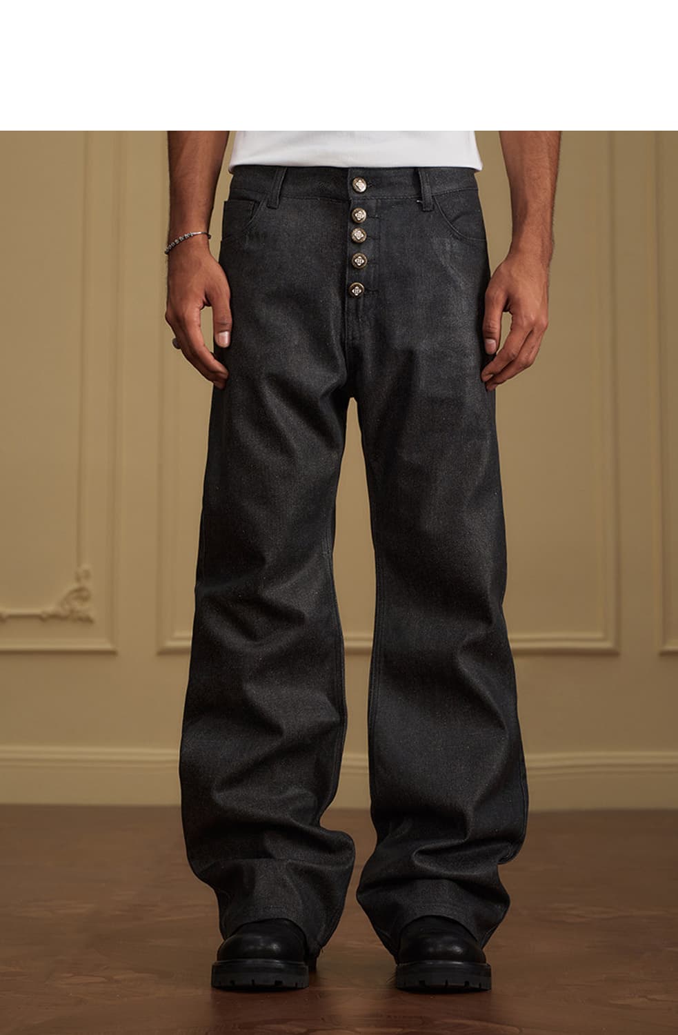 YADcrew 왁스 코팅 스트레이트 팬츠 (2color) 상품이미지5