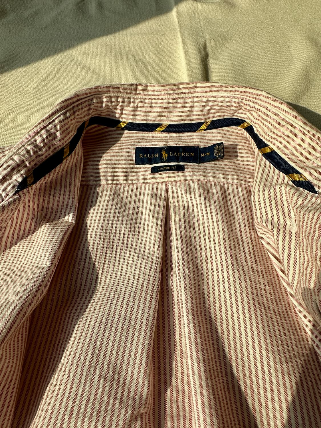 폴로 랄프로렌 핑크 스트라이프 옥스포드 버튼다운 셔츠 M 상품이미지8