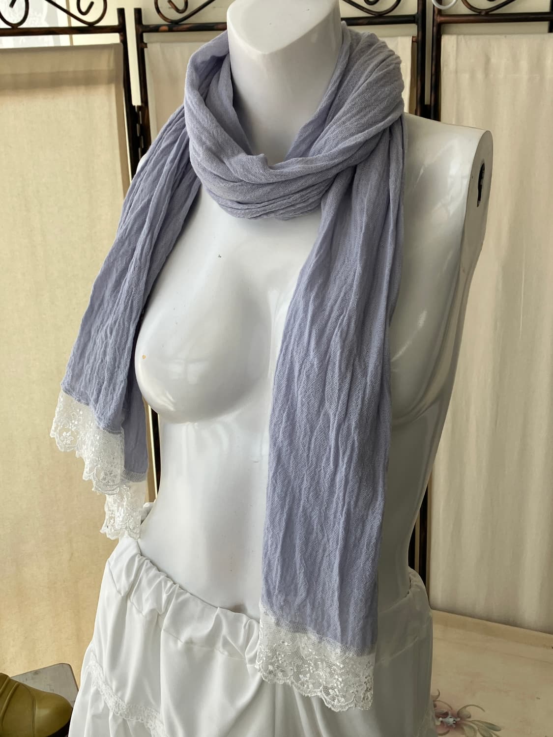 sky blue lace muffler 상품이미지1