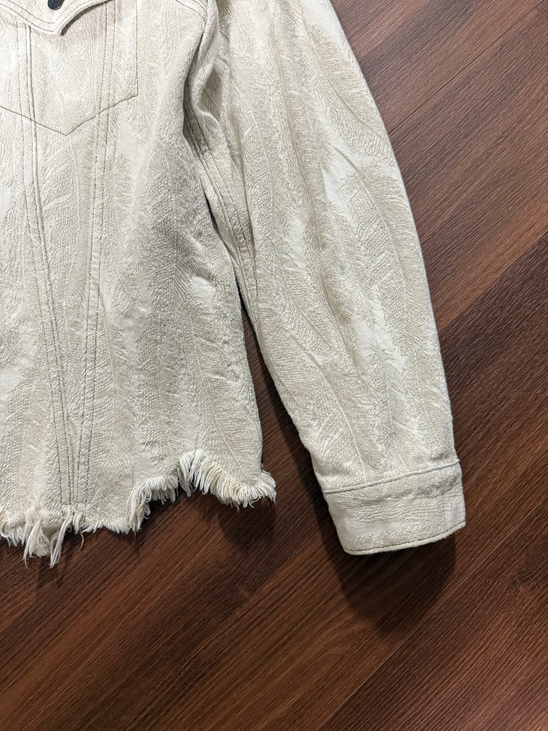 캐피탈 12온즈 페더 데님 3세대 자켓 화이트 상품이미지5