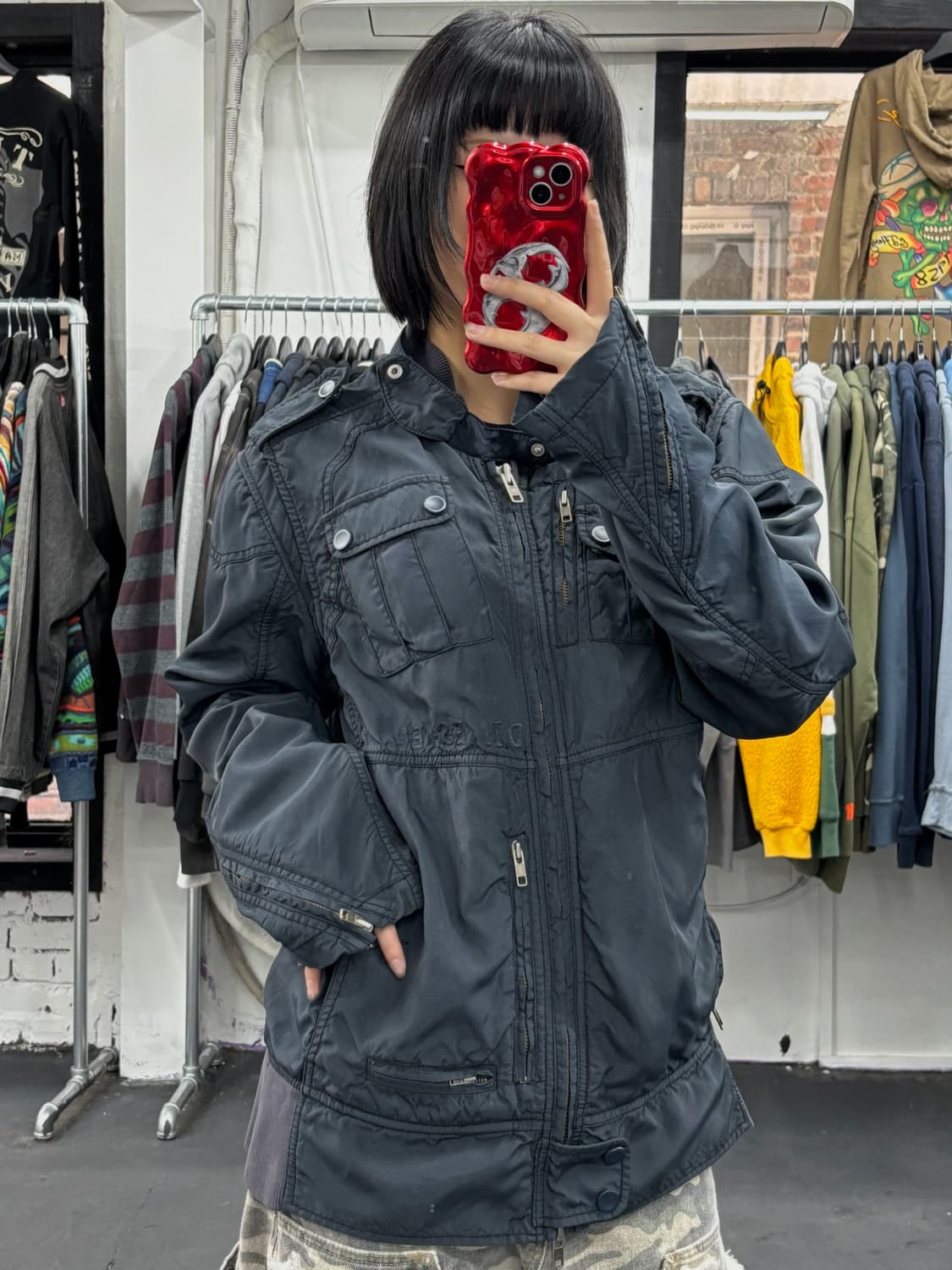 디젤 유틸리티 포켓 네이비 봄버자켓 상품이미지3