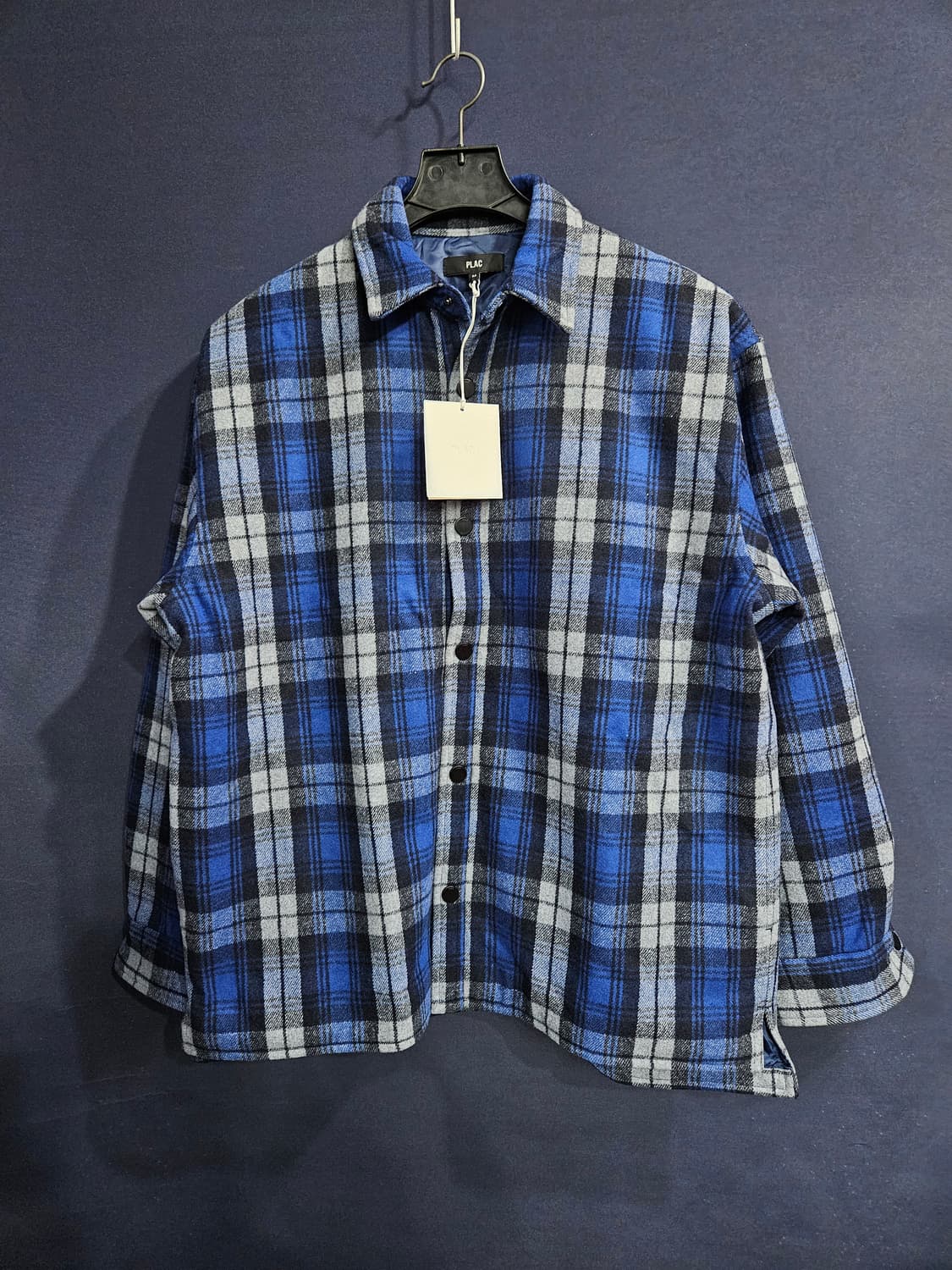 플랙 스트라이프 체크 남성 오버핏 95~105 셔츠자켓  상품이미지1