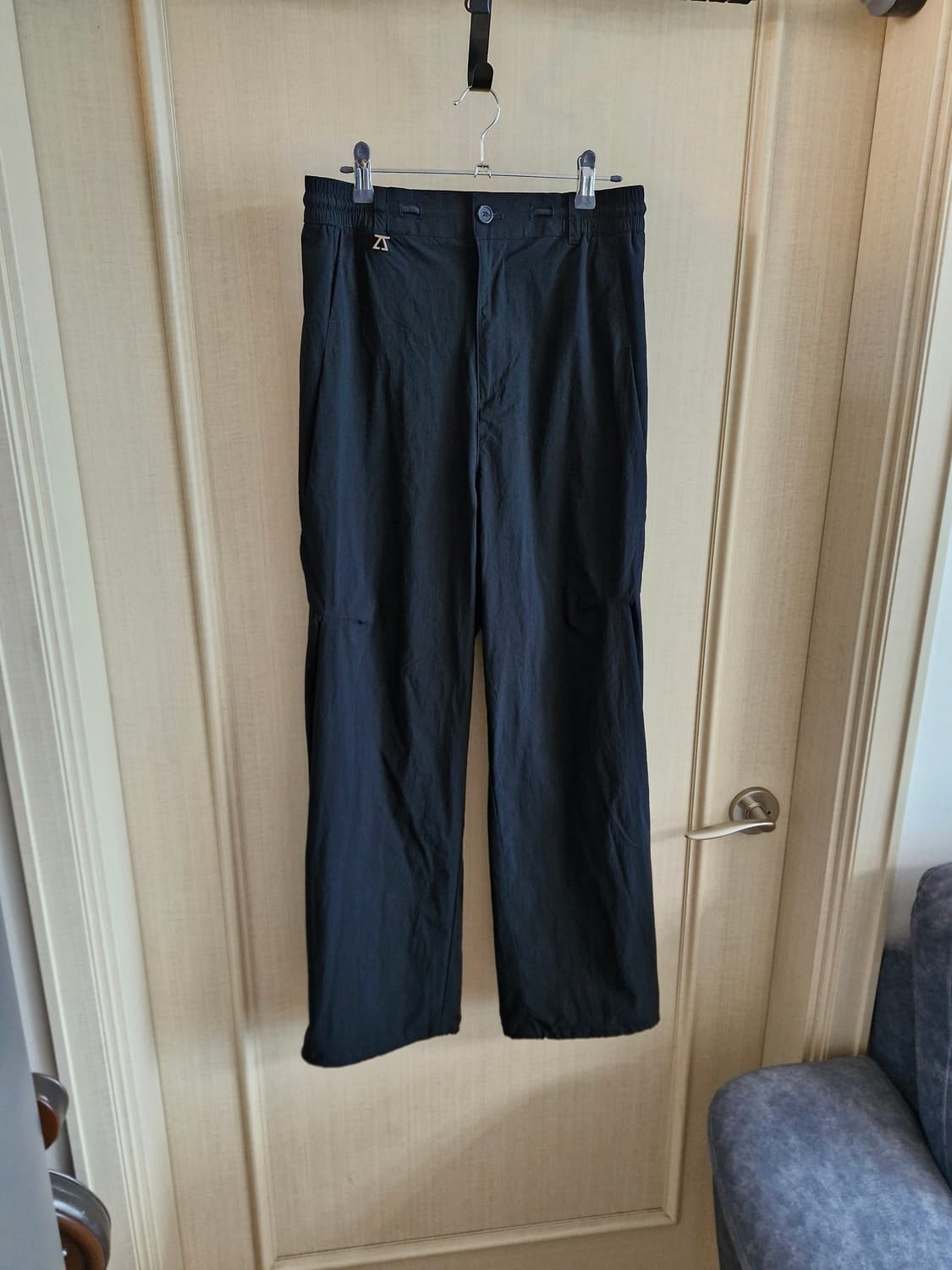 지오송지오 커브드 와이드 팬츠 블랙 30 32 상품이미지3