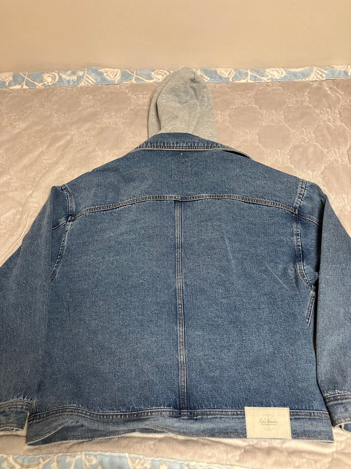 회색 후드 달린 청자켓 데님자켓 상품이미지3