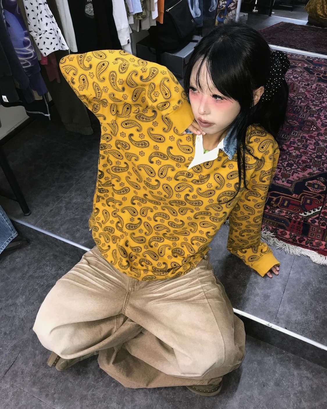 Stussy Paisley Pattern Rugby T-shirt   상품이미지1