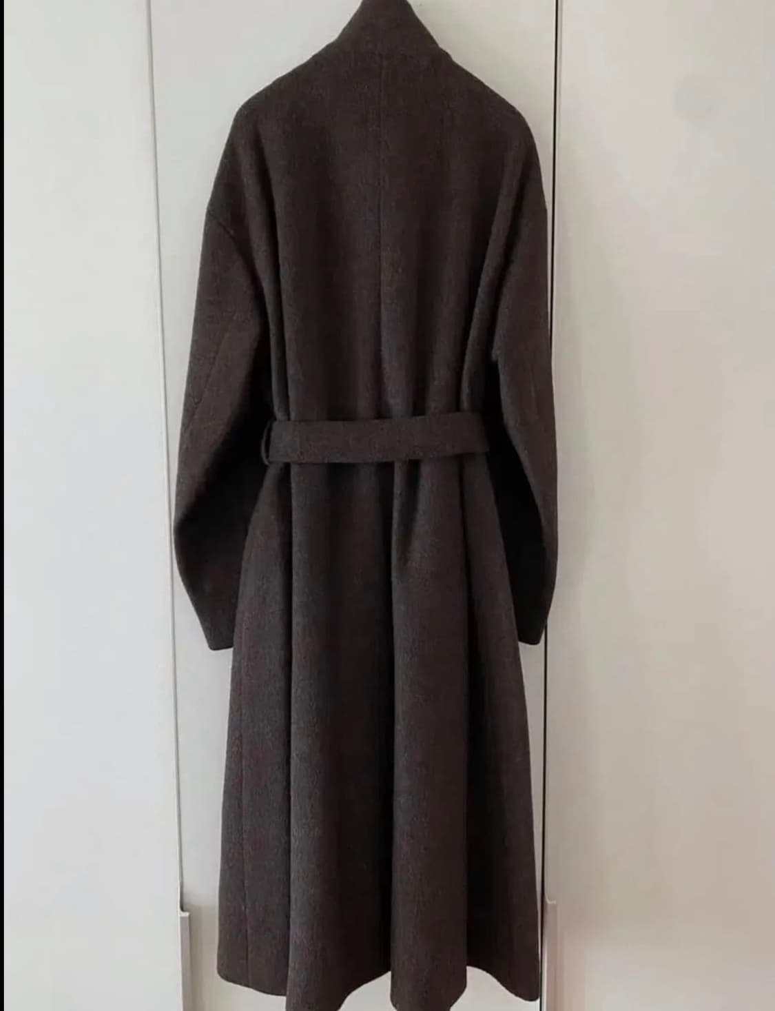로우 클래식 브라운 롱 울 코트 상품이미지4