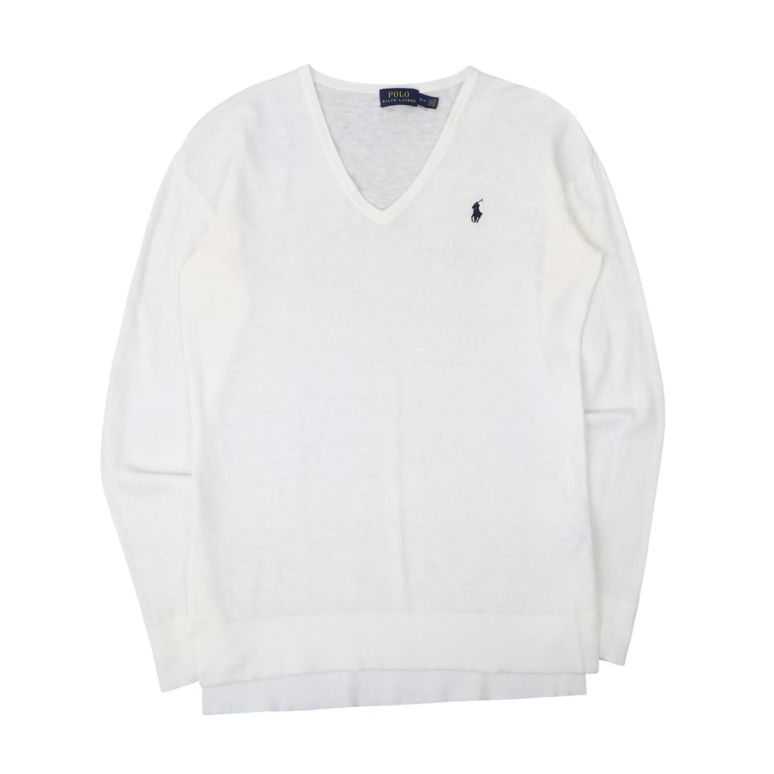 폴로 랄프로렌 화이트 린넨 코튼 브이넥 니트 상품이미지1