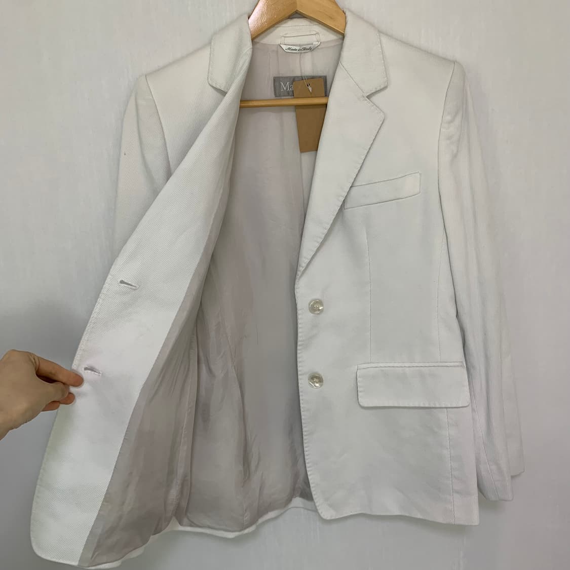 막스마라 이태리 빈티지 화이트그레이 포멀 블레이저 자켓 상품이미지5