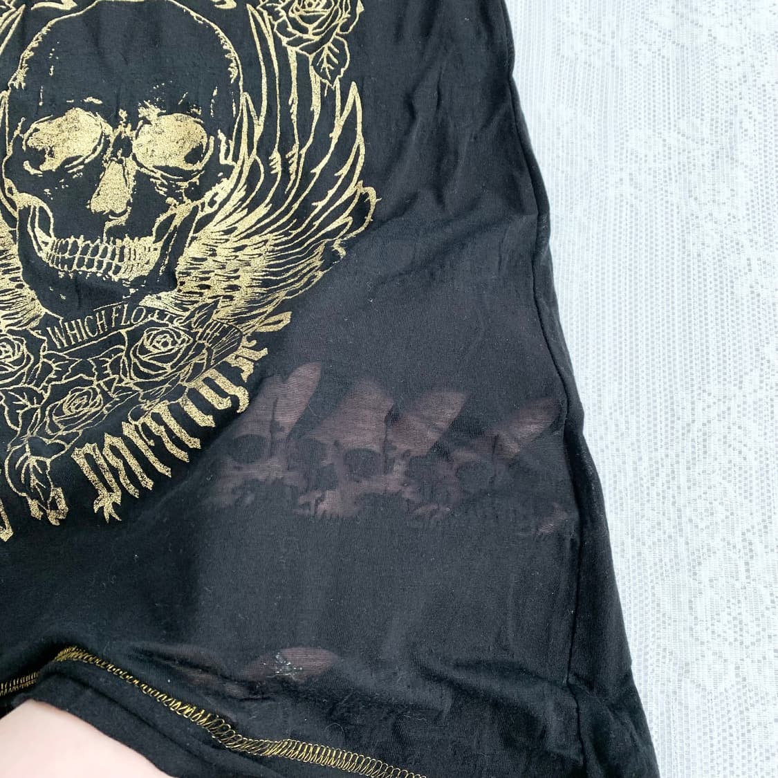 Punk ♥ 스컬 글리터 큐빅 반팔탑 상품이미지5