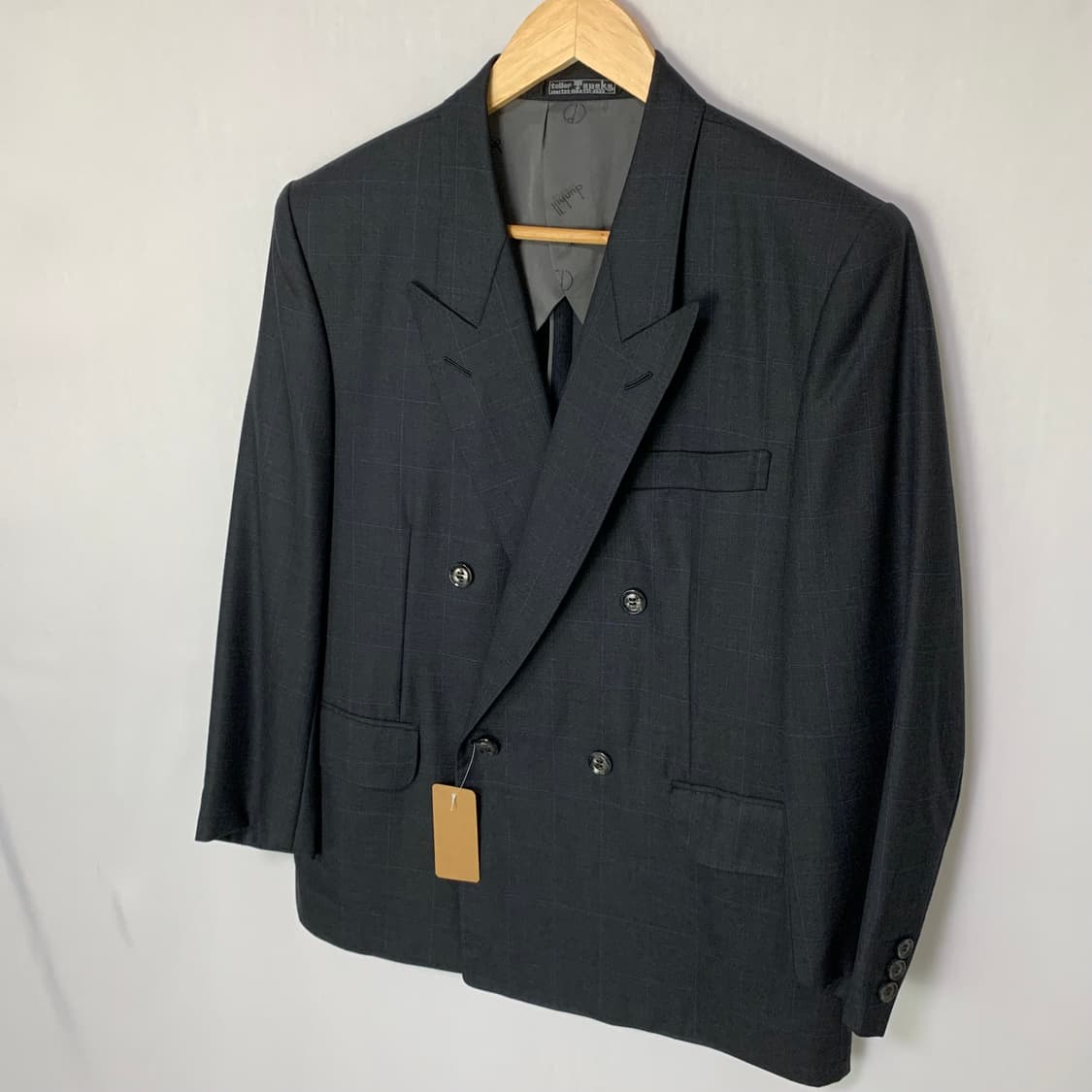 던힐 체크 더블 브레스트 버튼 자켓 블레이저 차콜 더블브레스티드 상품이미지3