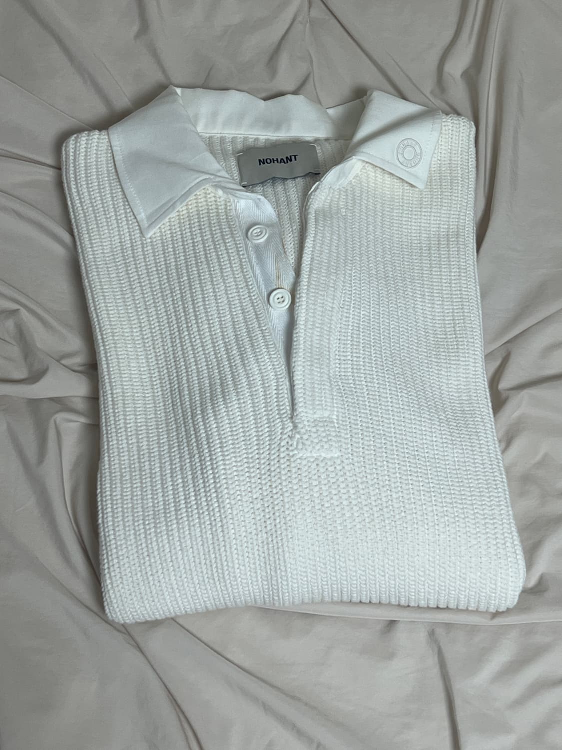 노앙 COLLAR COTTON KNIT IVORY 상품이미지1